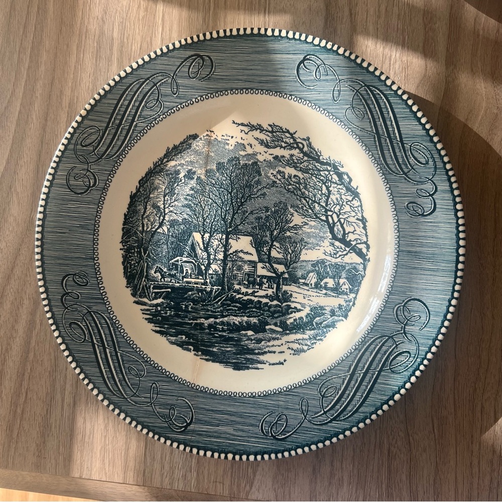 Vintage Currier & Ives “Winter Scene” Plate by Royal China - Royal Ironstone USA